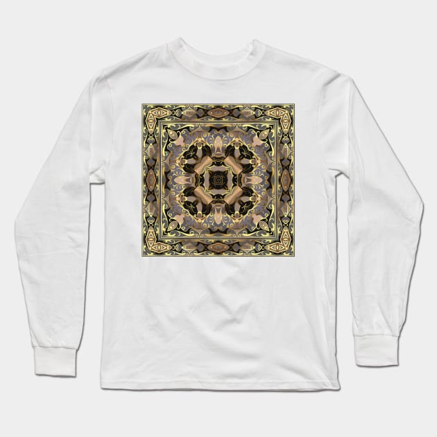 Arabic ornate square pattern Long Sleeve T-Shirt by IrinaGuArt